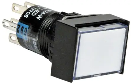 Produktfoto 1 von Idec AL Druckschalter Weiß Beleuchtet Rastend Panel Ø 24 x 30 mm, 2-poliger Umschalter / 1A 250 V ac, IP40
