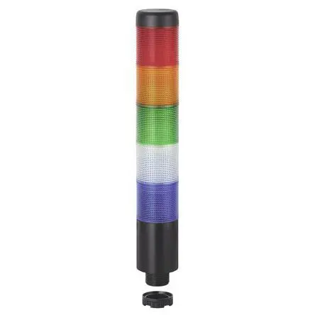 Produktfoto 1 von Werma Kompakt 37 LED Signalturm Summer 5-stufig Linse Klar, Blau, Gelb, Rot, Grün 24V ac/dc Dauer Basis, Halterung,