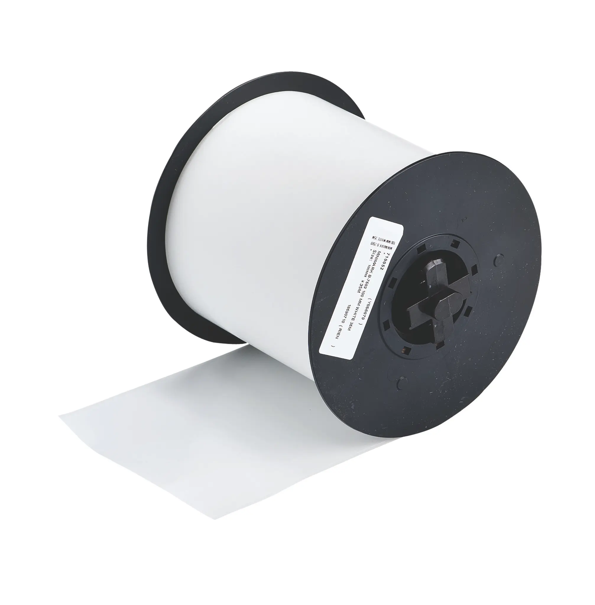 Produktfoto 1 von Brady Etikette auf Rolle B. 101.6 mm für MiniMark 1 Per Pack auf Weiß 101.6 m Weiß Beschichtet Vinyl