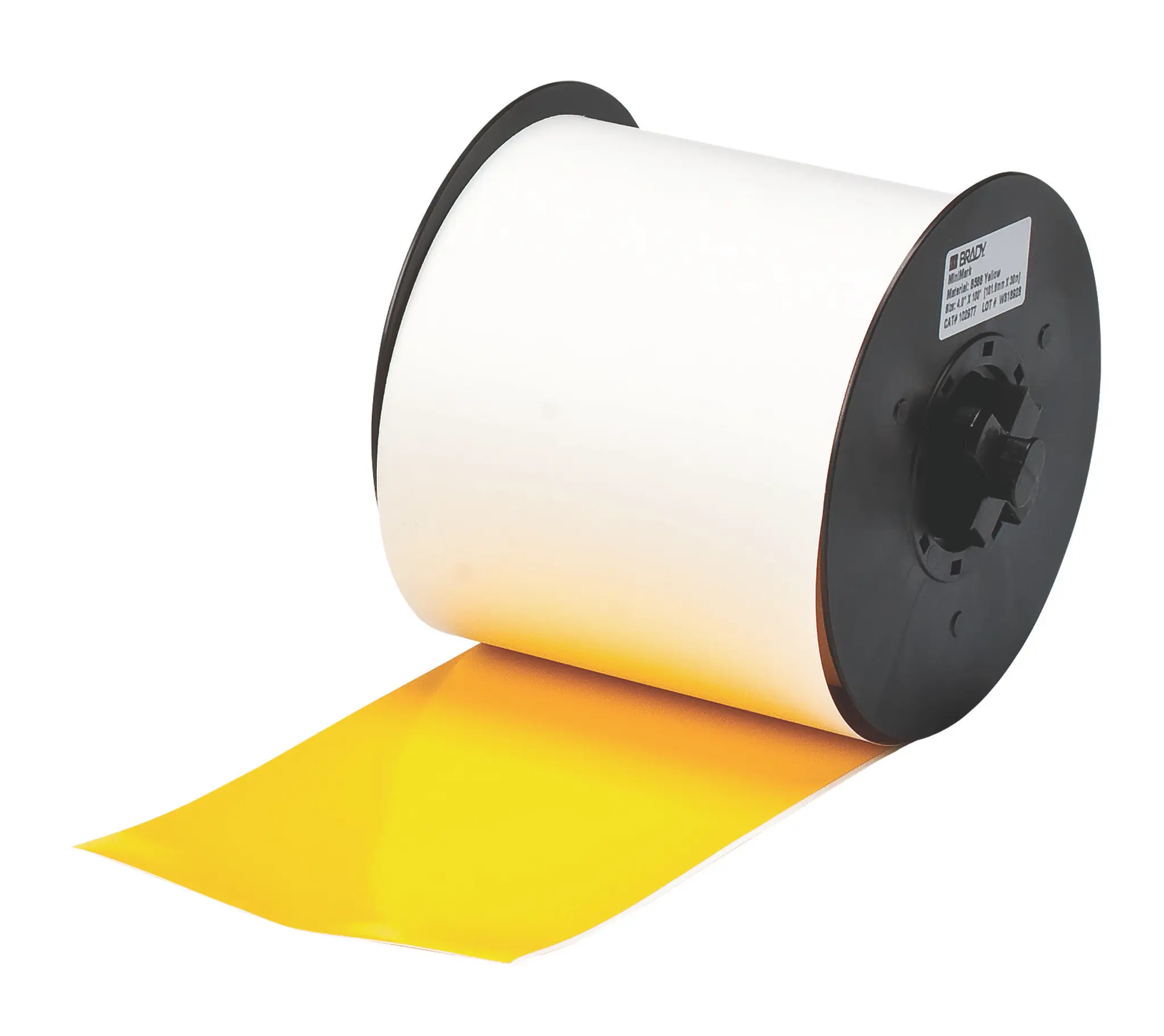 Produktfoto 1 von Brady Etikette auf Rolle B. 101.6 mm für MiniMark 1 Roll auf Gelb Weiß Beschichtet Vinyl