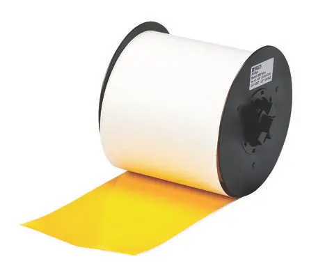 Produktfoto 1 von Brady Etikette auf Rolle B. 101.6 mm für MiniMark 1 Roll auf Gelb Weiß Beschichtet Vinyl