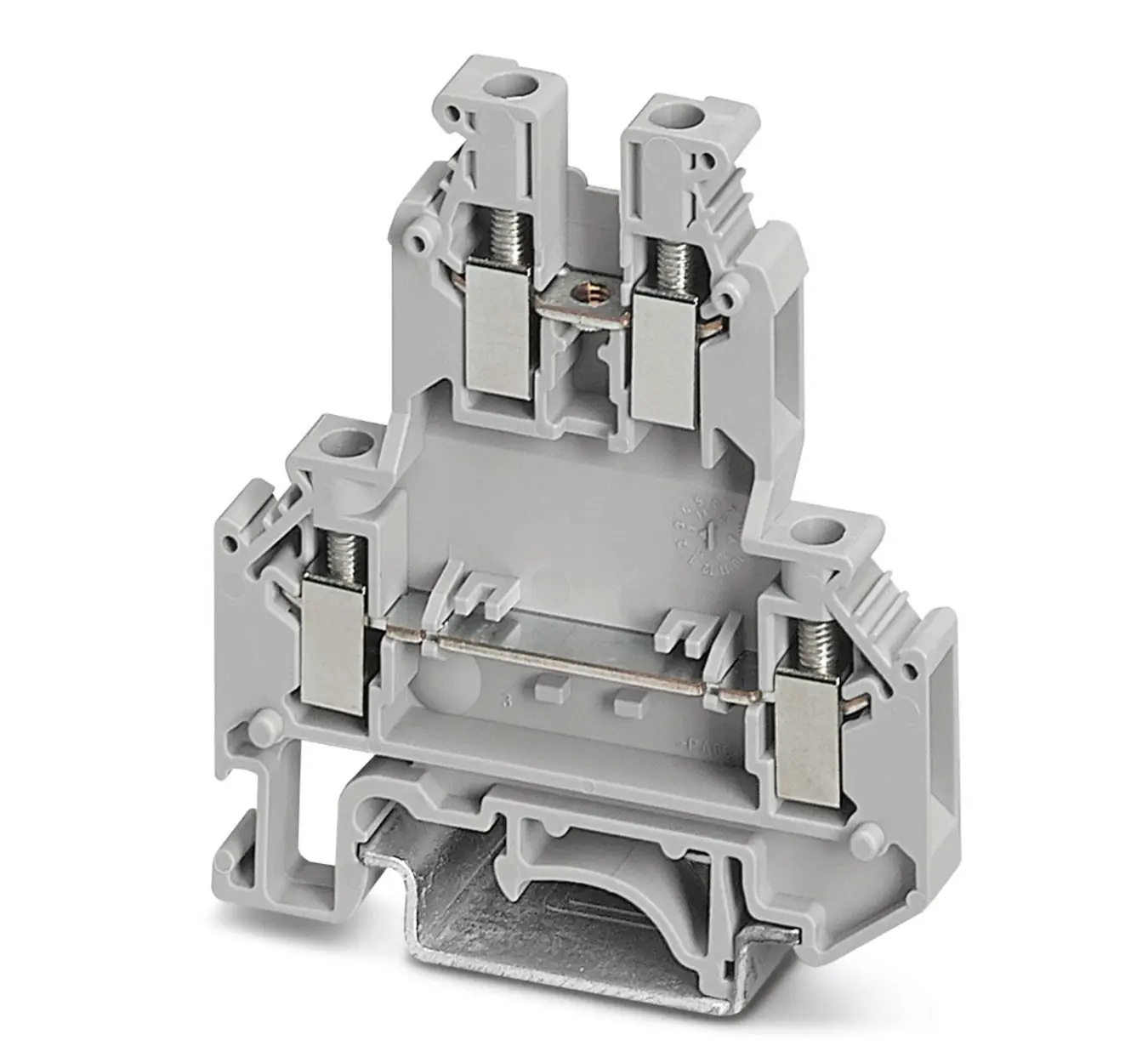 Produktfoto 1 von Phoenix Contact UKK 5 Doppelstock Reihenklemmen 2 Grau, 4 mm², 500 V Schraubbefestigung
