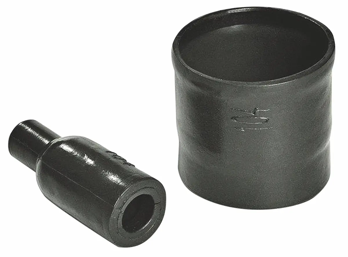 Produktfoto 1 von HellermannTyton 100 Wärmeschrumpfschlauch, Kabelmuffe, Flüssigkeit resistentes Elastomer, Schwarz 9 mm, 1-Wege 135 °C