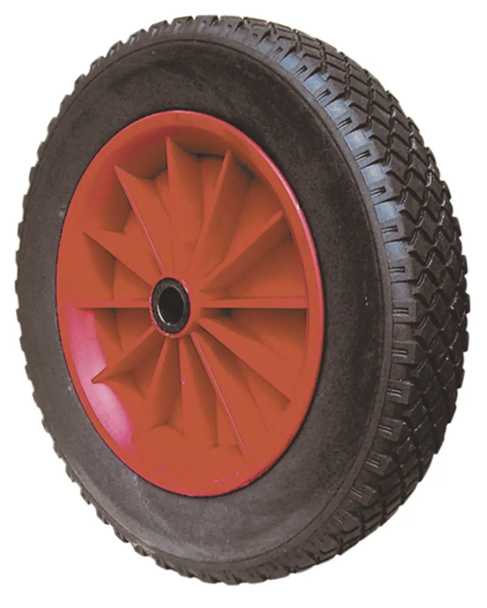 Produktfoto 1 von Guitel Hervieu Rollwagenrolle Rot, Schwarz, Mat. Polyurethan, 180 kg Ø 400 mm, B. 83 mm