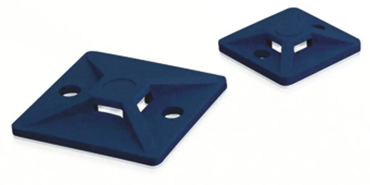 Produktfoto 1 von HellermannTyton Schraubbefestigung MCT30 Befestigungssockel, Polypropylen, Metall-detektierbar Blau 19 mm x 3.5 mm