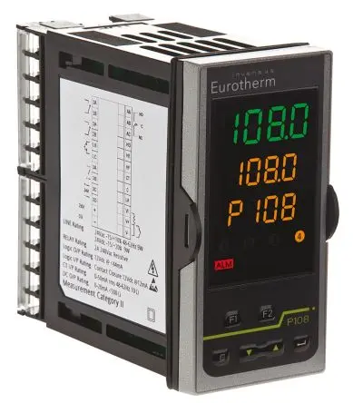 Produktfoto 1 von Eurotherm Piccolo P108 PID Temperaturregler Panel 2, 2 x Relais Ausgang/ PT1000, Thermoelement, Typ K, 4 bis 20 mA, 0