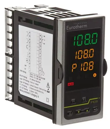 Produktfoto 1 von Eurotherm Piccolo P108 PID Temperaturregler Panel 2, 2 x Relais Ausgang/ Thermoelement Eingang 264V ac/dc Ein-Aus