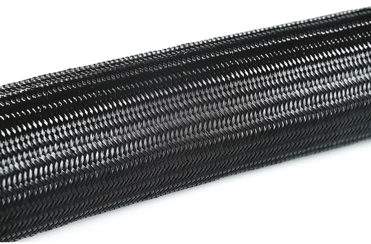 Produktfoto 1 von HellermannTyton Helagaine HEGP Kabelschlauch Schwarz Polyamid für Kabel-Ø 30mm bis 44mm, Länge 50m Umflochten Dehnbar