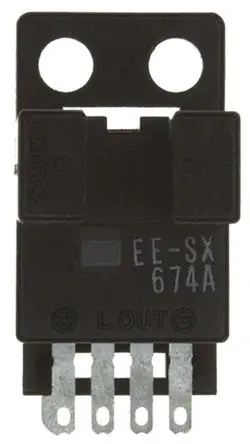 Produktfoto 1 von Omron EE-SX67 Feder, Schraubanschlussklemme Transistor Gabel-Lichtschranke, 4-Pin