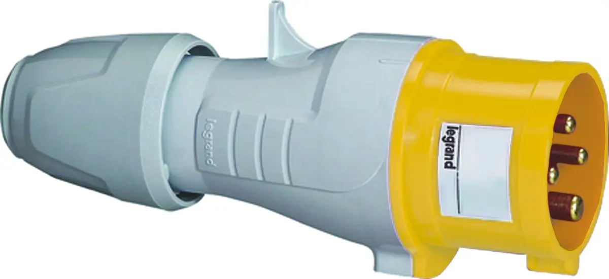 Produktfoto 1 von Legrand P17 Tempra Pro Leistungssteckverbinder Gelb 2P+PE, 110V, Kabel Gerade IP44 16A