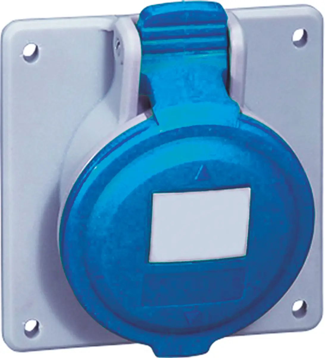 Legrand P17 Tempra Pro Leistungssteckverbinder Buchse Blau 2P + E, 230 V / 32A, Tafelmontage IP44