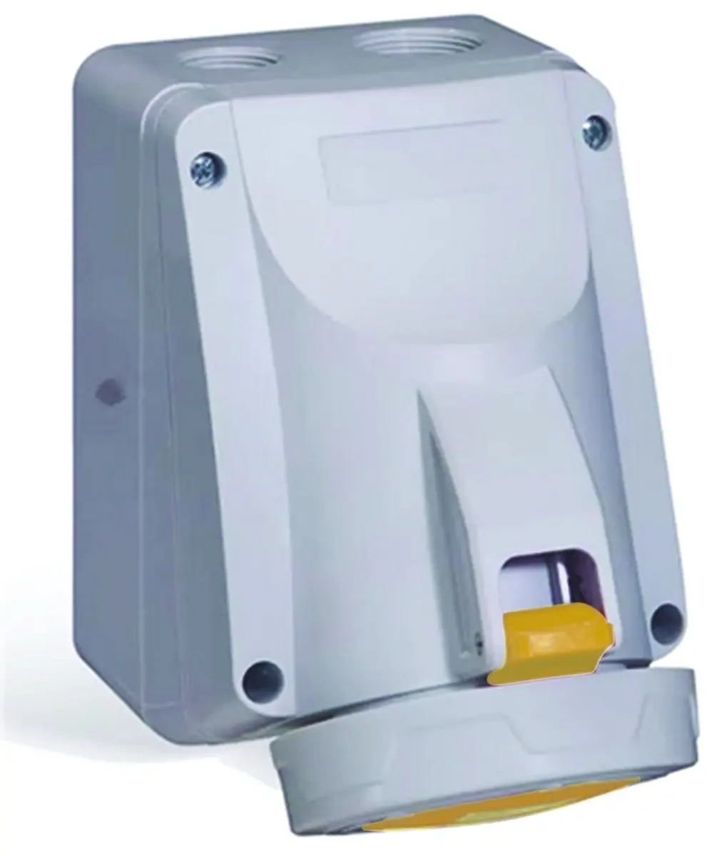 Produktfoto 1 von Legrand P17 Tempra Pro Leistungssteckverbinder Gelb, 110V 2P+PE / 32A, Wand IP66, IP67