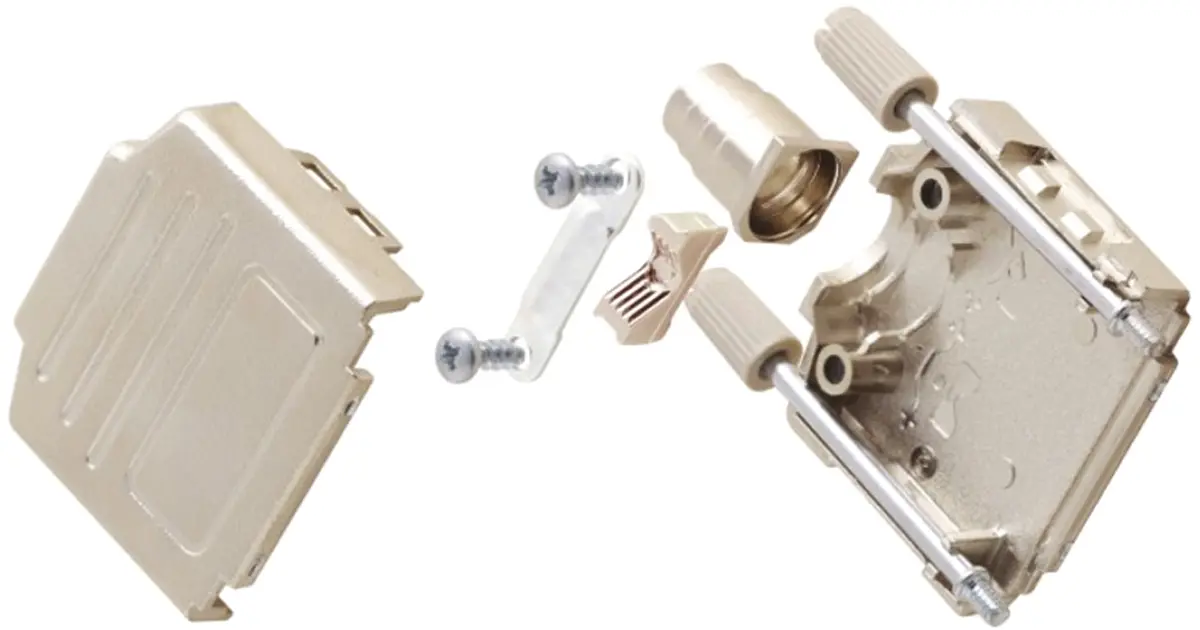 MH Connectors MHDPPK-T/M D-Sub-Gehäuse Gerade, 37-polig, D: D-Sub-Gehäuse Zugentlastung, Silber, Größe C, aus ABS