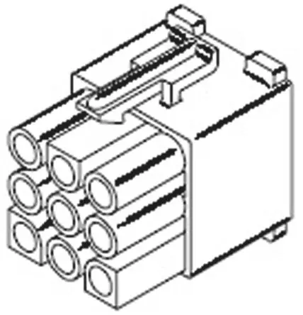 Produktfoto 1 von Molex STANDARD 0.093 in Buchse Steckverbindergehäuse 6.7 mm, 9-polig / 3-reihig Gerade, Kabel für 1973, 2151, 2273,