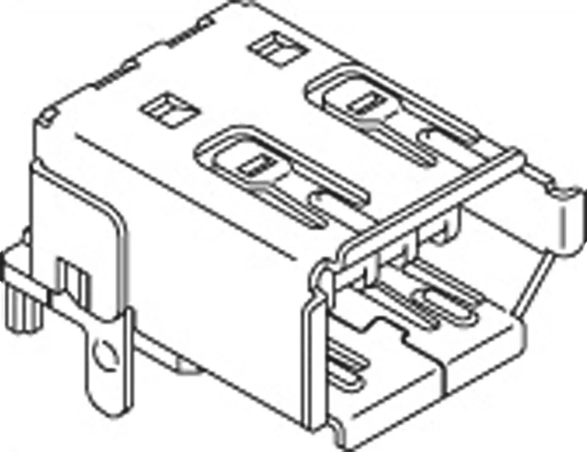 Produktfoto 1 von Molex Firewire- Steckverbinder 53462, 6-polig, gewinkelt, Oberfläche Buchse