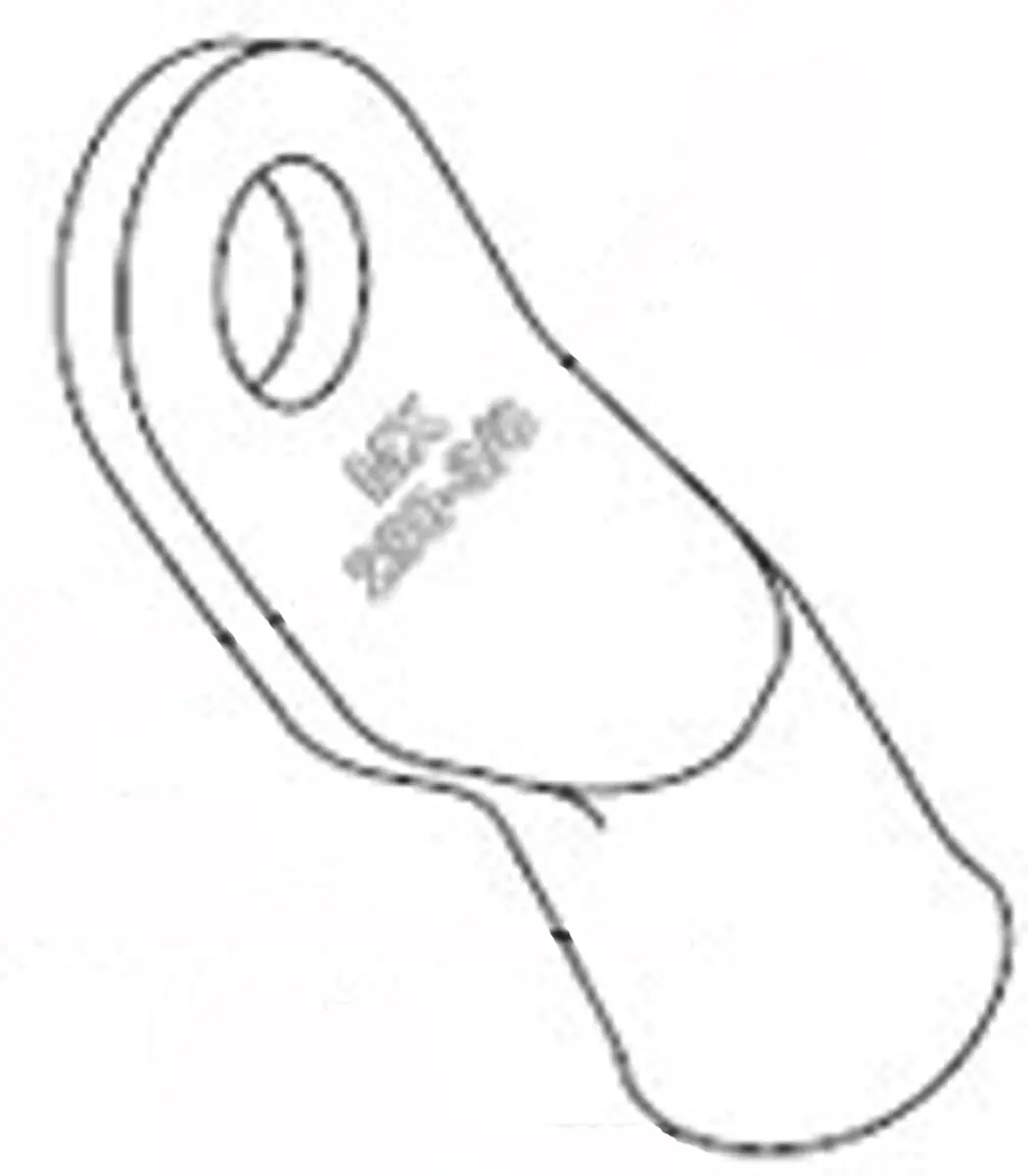 Produktfoto 1 von Molex 19221 Ringkabelschuh, Unisoliert 2 AWG, Grau, 2 AWG max.AWG, aussen ø 15.88 mm, innen ø 7.06 mm, M6