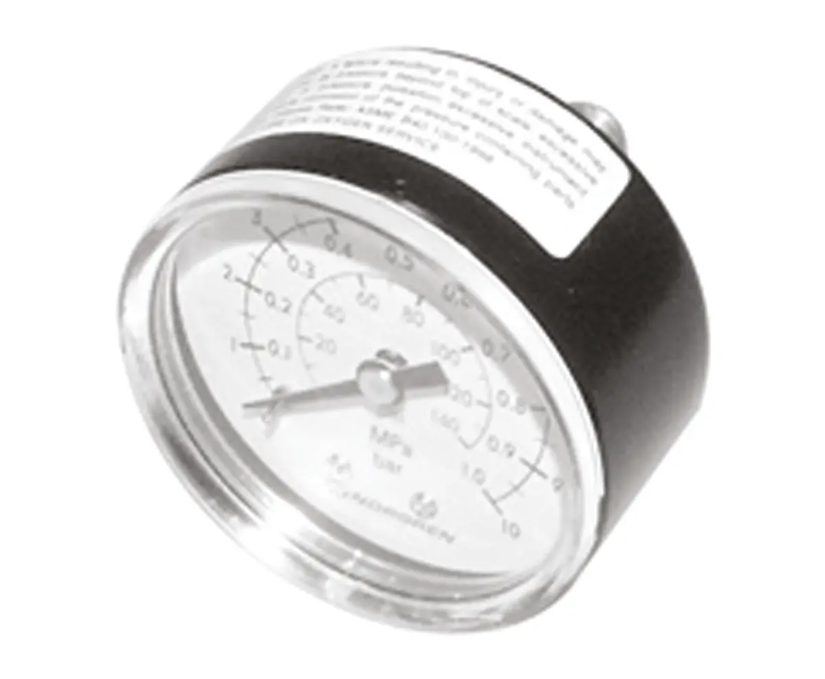 Produktfoto 1 von Norgren Druckmessgerät Prozessanschluss hinten Analog 0bar → 4bar ± 2.5%, Ø 50mm Stahl Gehäuse R1/8