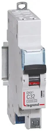 Produktfoto 1 von Legrand DNX3 Miniaturüberlastschalter Typ C, Pol 1-polig 32A 250V ac, Abschaltvermögen 50 kA DX 12 V dc