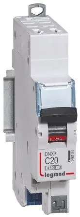 Produktfoto 1 von Legrand DNX3 Miniaturüberlastschalter Typ C, Pol 1-polig 20A 250V ac, Abschaltvermögen 50 kA DX 12 V dc