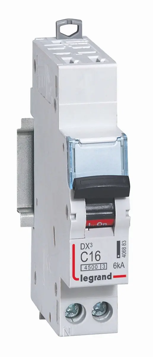 Produktfoto 1 von Legrand DX3 Miniaturüberlastschalter Typ C, Pol 1-polig 16 A 250 V ac, Abschaltvermögen 6 kA DX 12 V dc