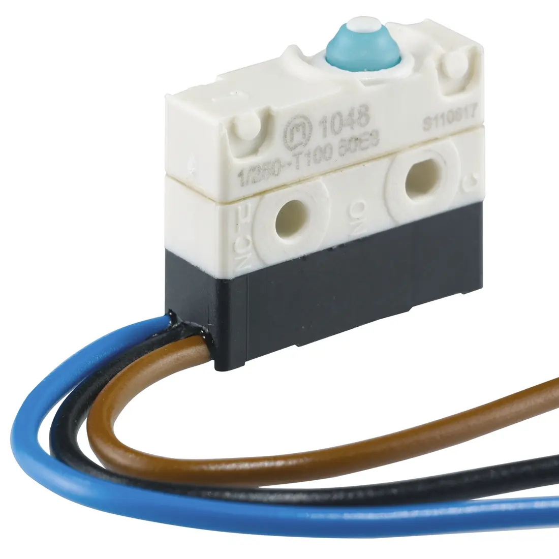 Produktfoto 1 von Marquardt Mikroschalter Rollenhebel simuliert-Betätiger Cable, 10 A @ 250 V ac, 1-poliger Wechsler IP 67 ≤2 N -40°C -