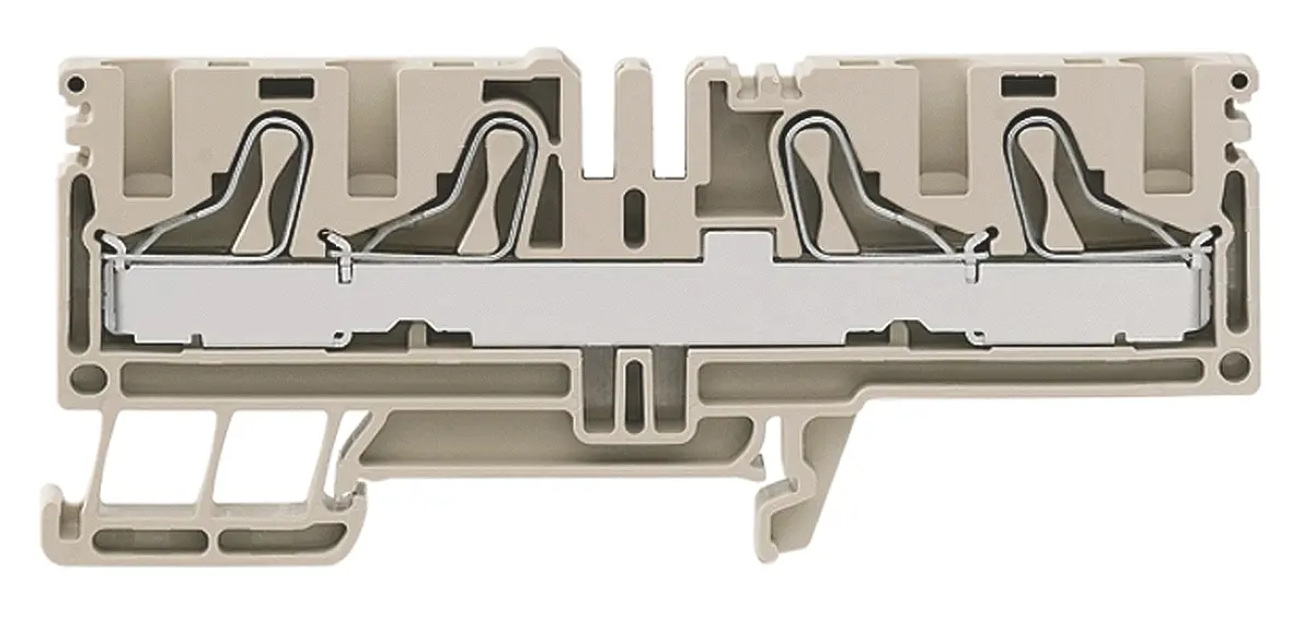 Produktfoto 1 von Weidmüller P Anschlussklemmenblock für Durchkontaktierung 1 Dunkelbeige, 10 mm², 800 V Einsteck-Anschluss