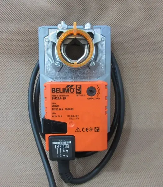 Produktfoto 1 von Belimo 2 m² Drosselklappenantrieb, 10 Nm Hilfsschalter integriert, Modulierend, 2 W, 24 V ac/dc