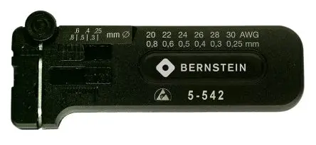 Produktfoto 1 von Bernstein ESD Abisolierer, Draht 0.25 to 0.8 mm, 102 mm