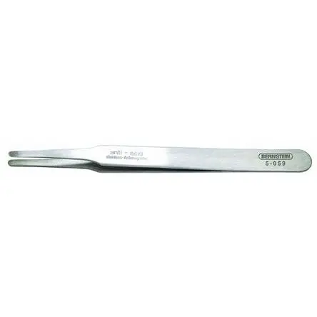 Produktfoto 1 von Bernstein Edelstahl Pinzette, 120mm, Spitze Flach, Abgerundet Antimagnetisch 1-teilig ESD-Sicherheit
