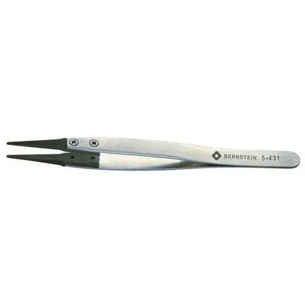 Produktfoto 1 von Bernstein Edelstahl Pinzette, 125mm, Spitze Abgerundet Antimagnetisch 1-teilig ESD-Sicherheit