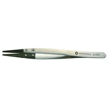 Produktfoto 1 von Bernstein Edelstahl Pinzette, 125mm, Spitze Flach Antimagnetisch 1-teilig ESD-Sicherheit