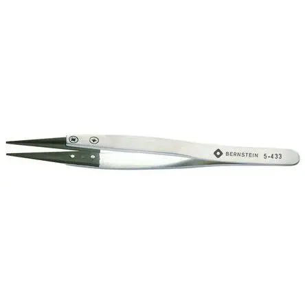 Bernstein Edelstahl Pinzette, 125mm, Spitze Flach Antimagnetisch 1-teilig ESD-Sicherheit