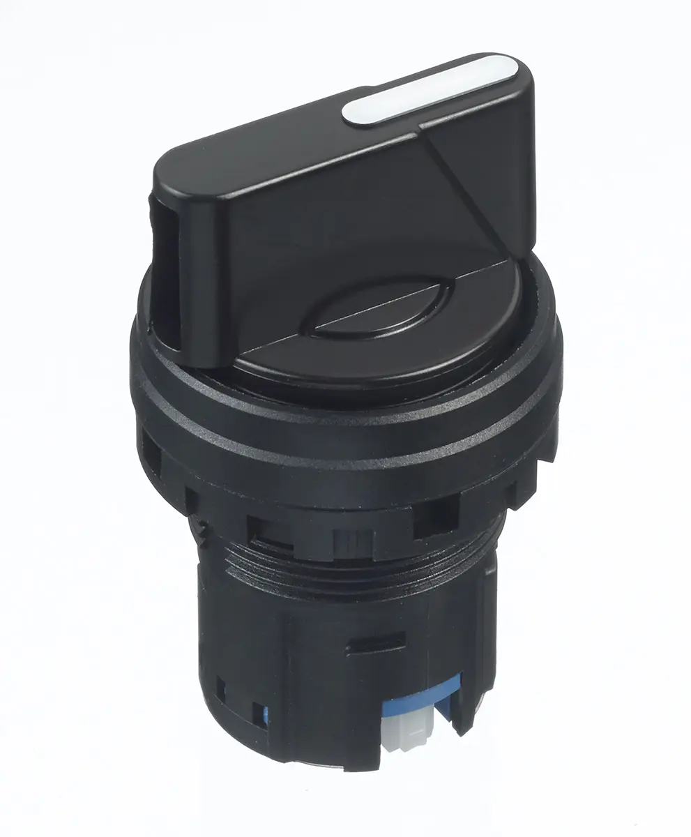 Produktfoto 1 von Idec IDEC HW Wählschalterkopf Schwarz 3-Positionen 22mm Standardgriff Federrückstellung