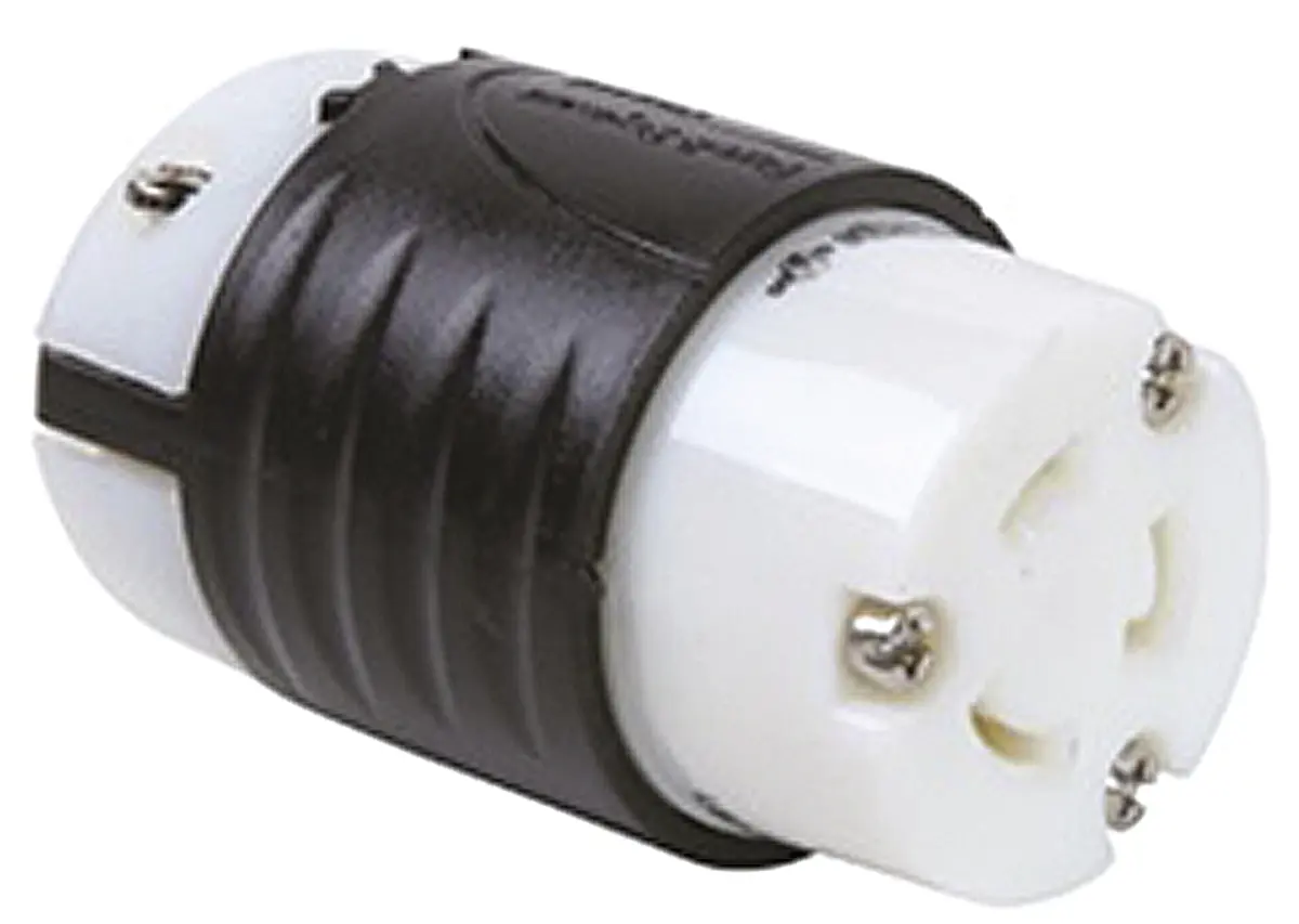 PASS & SEYMOUR Netzsteckdose Kabel 20A, 2+E, NEMA L6-20R Nylon, 250V Schwarz, Weiß Schraubbefestigung, für USA