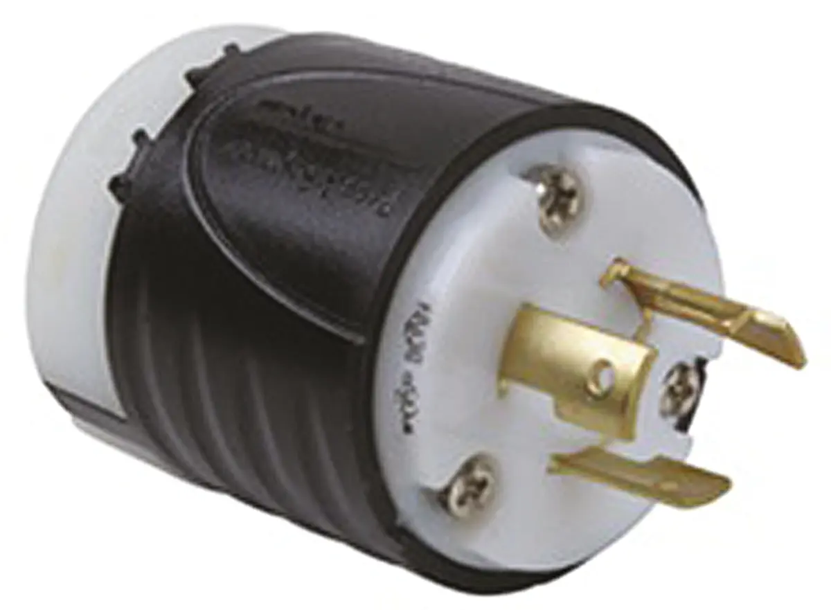 Produktfoto 1 von PASS & SEYMOUR Netzstecker Kabel 20A, 2+E, NEMA L6-20P Nylon, 250V Schwarz, Weiß Schraubbefestigung, für USA