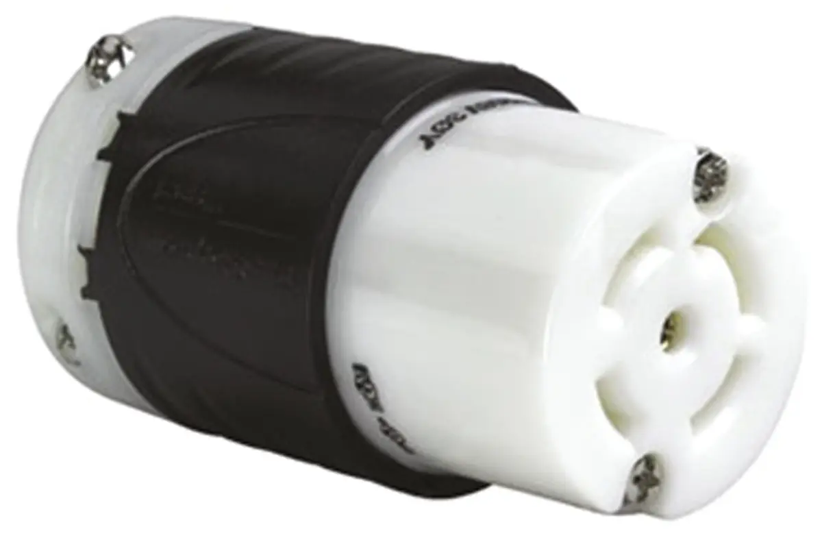 Produktfoto 1 von PASS & SEYMOUR Netzsteckdose Kabel 30A, 3+N+E, NEMA L21-20R Nylon, 120V, 280 V Weiß, Schwarz Schraubbefestigung, für USA