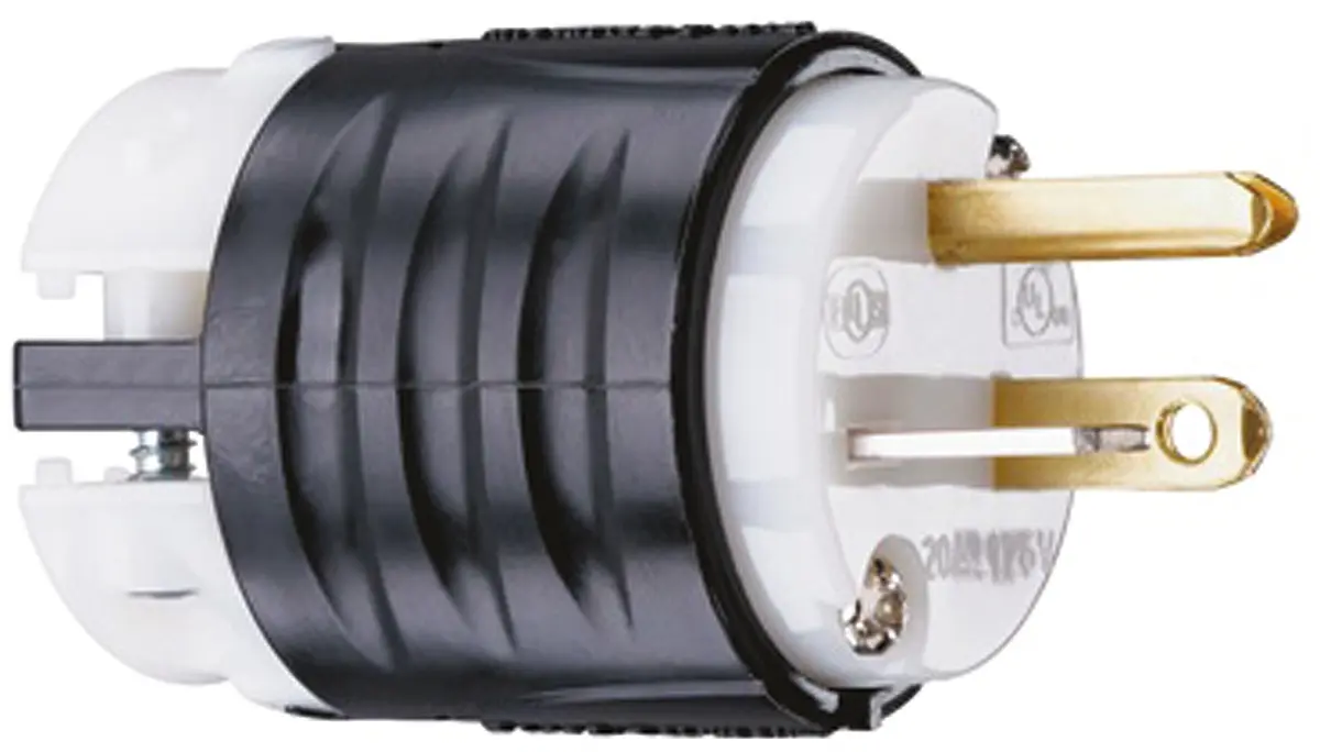 Produktfoto 1 von PASS & SEYMOUR Netzstecker Kabel 20A, 2, NEMA 5-20P Nylon, 125V Weiß, Schwarz Schraubbefestigung, für USA