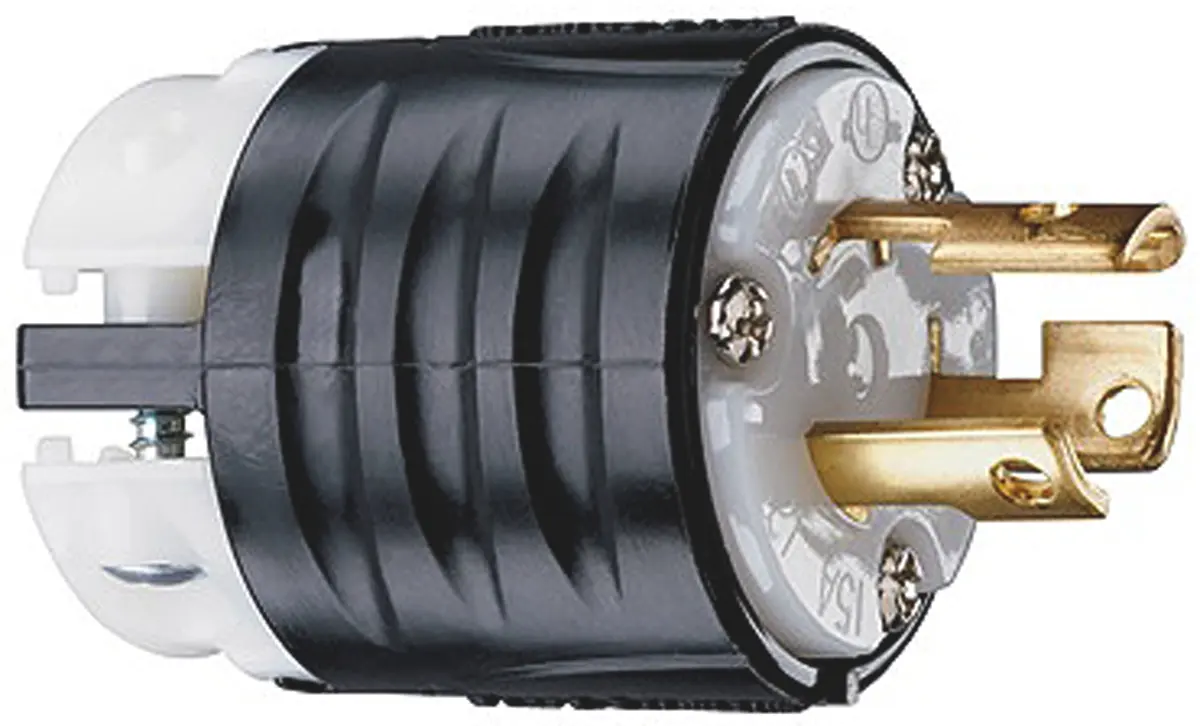 Produktfoto 1 von PASS & SEYMOUR Netzstecker Kabel 15A, 2+E, NEMA L5-15P Nylon, 125V Schwarz, Weiß Schraubbefestigung, für USA