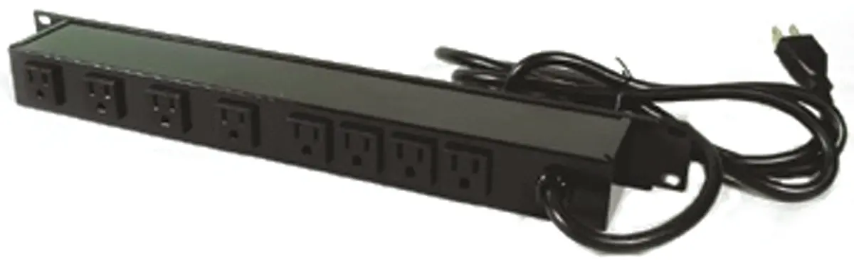 Produktfoto 1 von Wiremold J08B2B NEMA 5-15R Steckdoseneinheit Überspannungsschutz, 8-fach 15A, 4.6m Kabel FI Schutzschalter includiert,