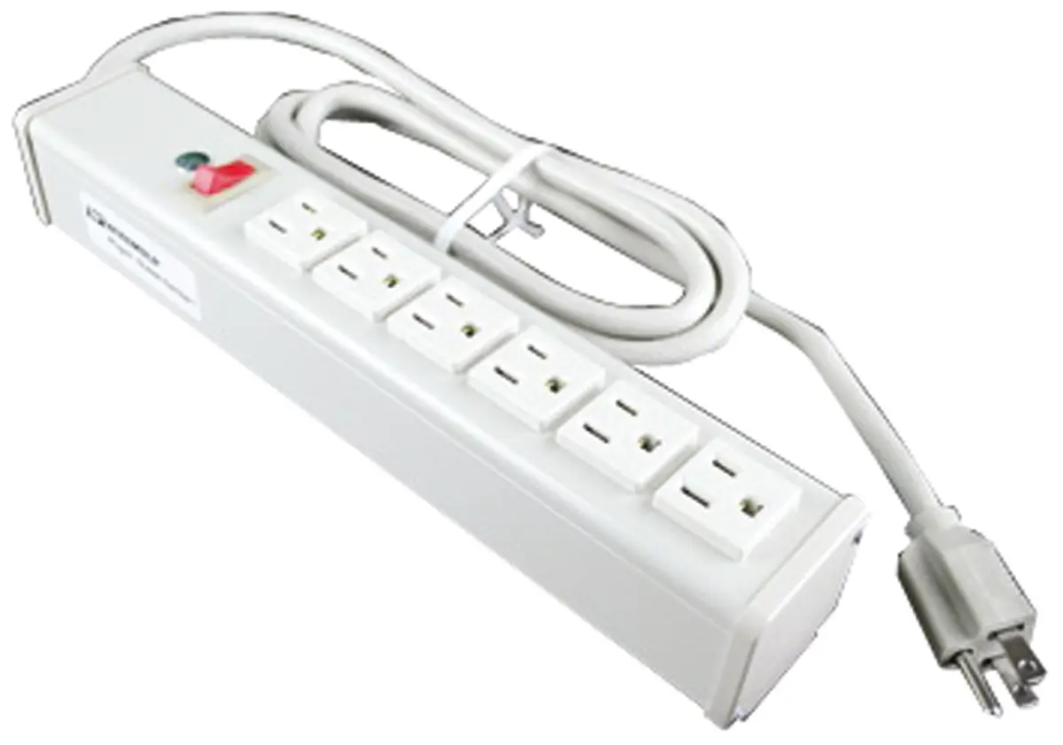 Produktfoto 1 von Wiremold R610 Verlängerungskabel, 1.8 m, 6-fach Überspannungsschutz, NEMA 5-15R 120 V