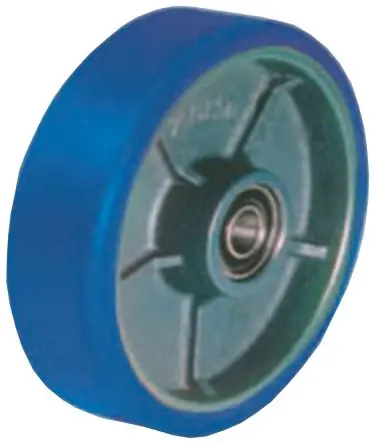 Produktfoto 1 von LAG Rollwagenrolle Blau, Mat. Polyurethan, 500 kg Ø 150 mm, B. 40 mm