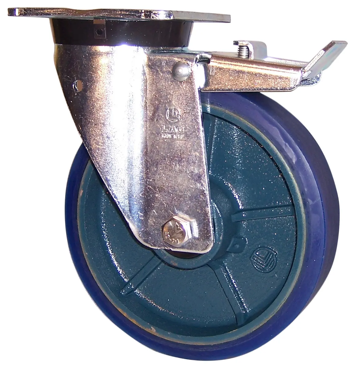Produktfoto 1 von LAG Gebremst, schwenkbar Rolle, Rad ø 100 mm, 350 kg, Ges H. 139 mm, Rad B. 40 mm