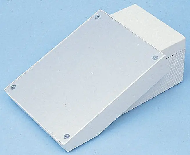 OKW Datec ABS Pultgehäuse Geneigte Front, Weiß, Grau, 302 mm 101 mm, 272 mm