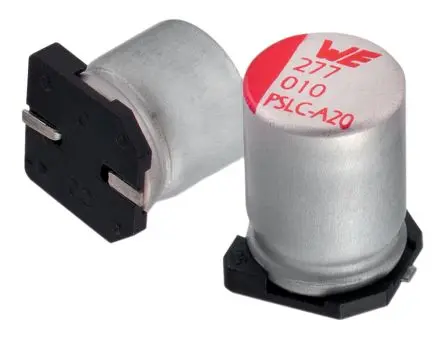 Produktfoto 1 von Würth Elektronik WCAP-PSLC, Oberfläche Polymerkondensator 100 μF ±20 % / 25V dc, Ø 12.4 mm, -55 °C → 105 °C