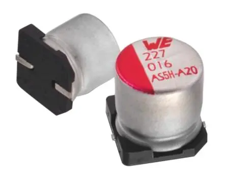 Produktfoto 1 von Wurth Elektronik WCAP-AS5H Oberfläche Kondensator 470 nF Lot 20 % / 50V dc, Ø 5.5 mm x 3.9 mm x 5.5 mm, 105 °C