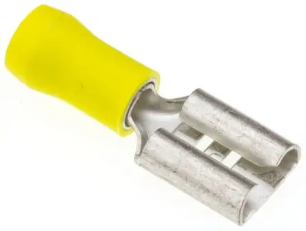 Produktfoto 1 von JST FVD Flachsteckhülse, Gelb, Isoliert, 11 x 1.1 mm, Buchse, 12 AWG min, 10 AWG