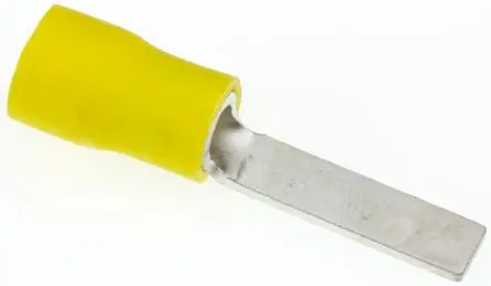 Produktfoto 1 von JST AF Kabelschuh Flachstift, Isoliert 12 AWG, Gelb, L. 18.6 mm 10 AWG, D. 1 mm