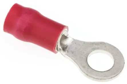 Produktfoto 1 von JST R Ringkabelschuh, Isoliert 22 AWG, Vinyl, Rot, 16 AWG max.AWG, aussen ø 8 mm, innen ø 4.3 mm, 4 mm