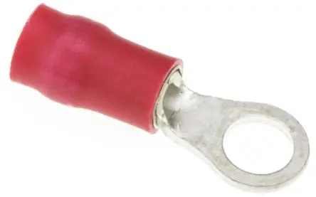 Produktfoto 1 von JST R Ringkabelschuh, Isoliert 22 AWG, Vinyl, Rot, 16 AWG max.AWG, aussen ø 6.6 mm, innen ø 4.3 mm, 4 mm