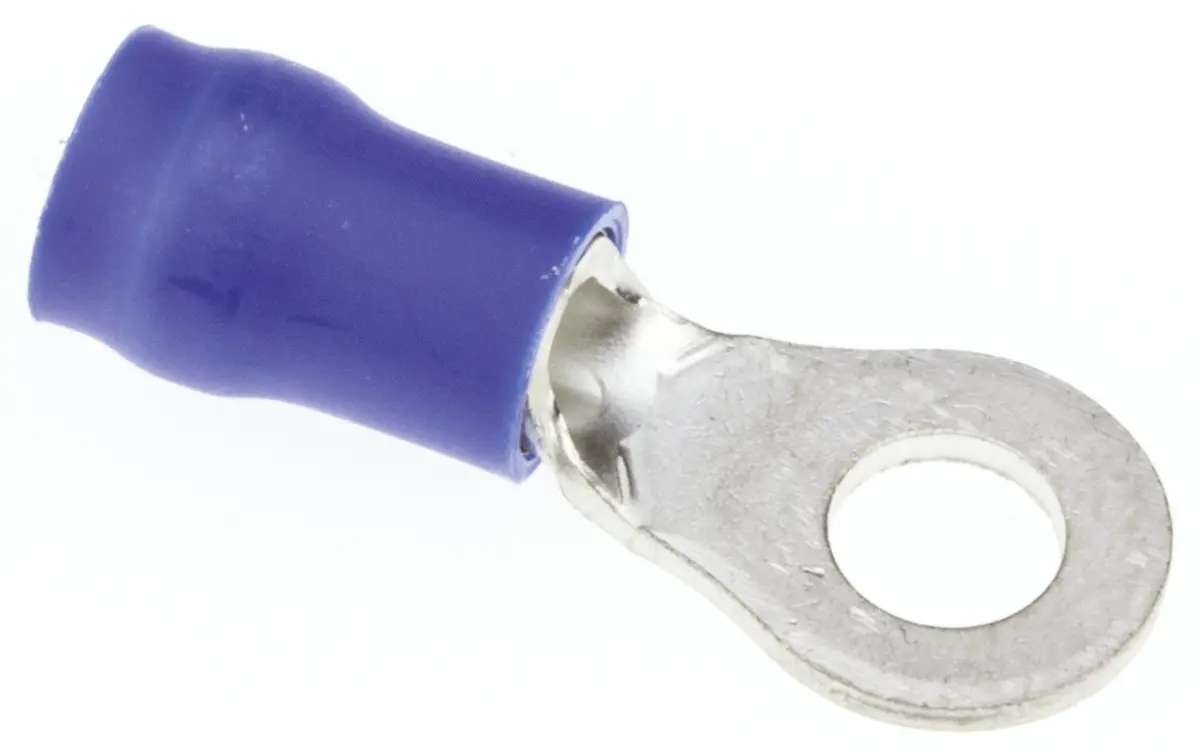 Produktfoto 1 von JST R Ringkabelschuh, Isoliert 16 AWG, Vinyl, Blau, 14 AWG max.AWG, aussen ø 8.5 mm, innen ø 4.3 mm, 4 mm